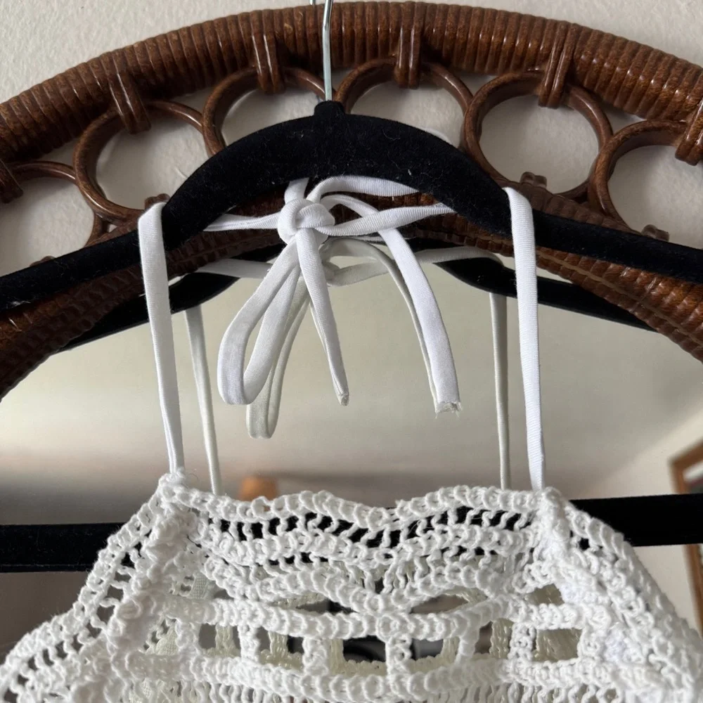 Revolve Rumer white crochet beach cover up XS - Picture 3 of 10